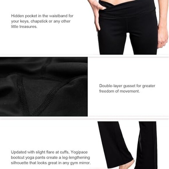 New ~ Women's Yoga Workout Lounge Pants Yogipace with Side Pockets size Large - Picture 13 of 13